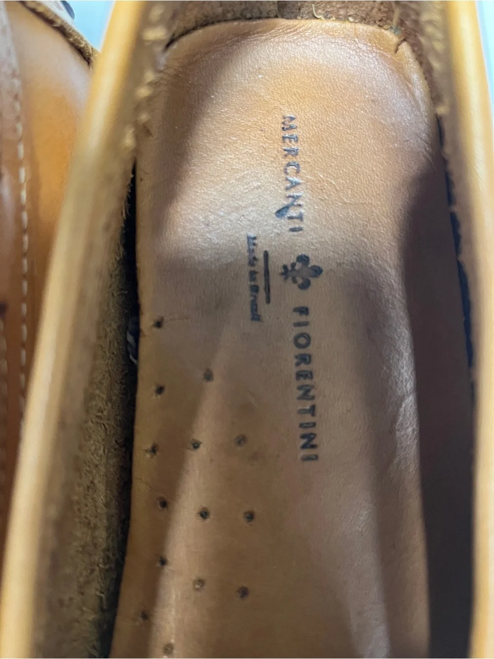 Mercanti Fiorentini Tan Leather size 6B Driving Loafers